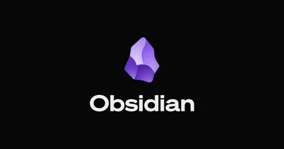 黑色背景上的 Obsidian 标志