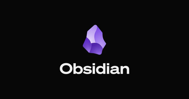 黑色背景上的 Obsidian 标志